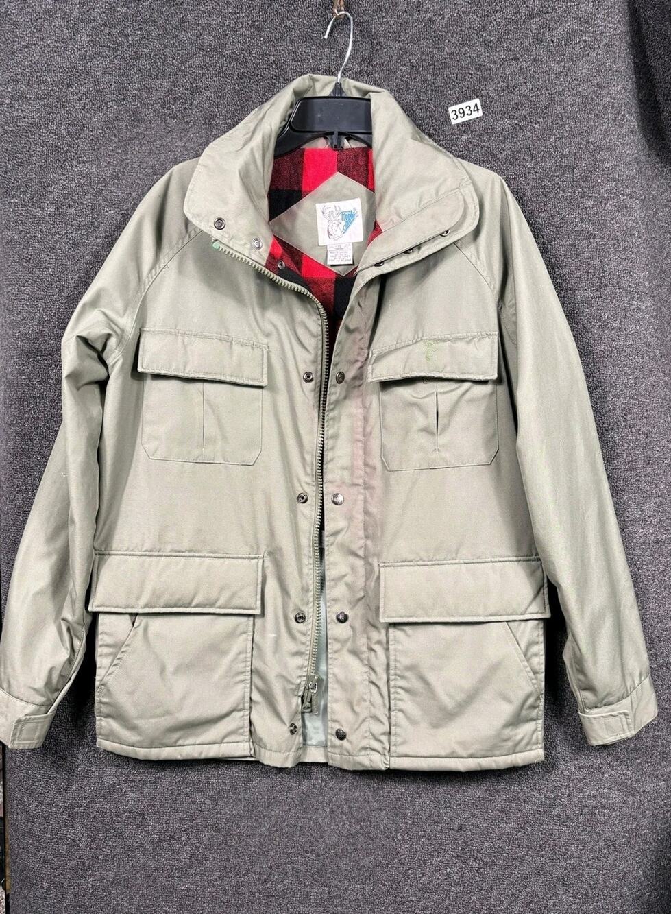 Vintage Trophy Club Jacket Mens Small Wool Lined Outdoor Workwear Korea 90s